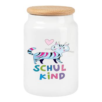 stolzes Schulkind - Keksdose mit Holzdeckel - Weiß - Vorne