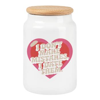 I Don't Make Mistakes I Date Them Ex Freund Dating - Keksdose mit Holzdeckel - Weiß - Vorne
