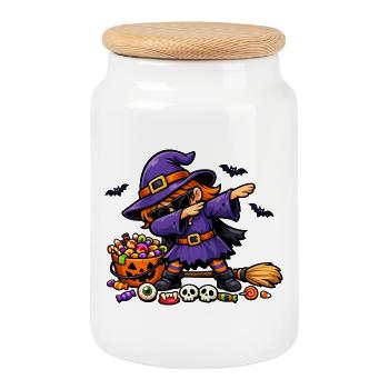 Dab Witch Enfants Filles Tout-petits Drôle - Boîte à biscuits avec couvercle en bois - blanc - Devant