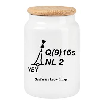 Tonne - Boje Nordsee Segeln Ostsee Maritim - Keksdose mit Holzdeckel - Weiß - Vorne