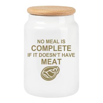 Fleisch Grillen BBQ Burger Steak Western Koch - Keksdose mit Holzdeckel - Weiß - Vorne