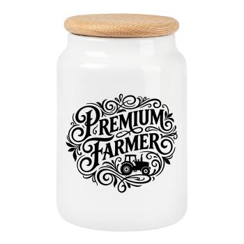 Fermier Premium Dit Fermier - Boîte à biscuits avec couvercle en bois - blanc - Devant