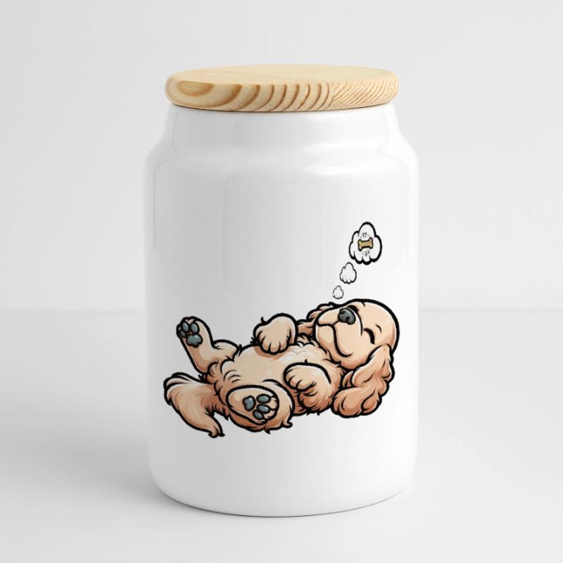 Cocker Spaniel Cocker Dog Cocker Spaniel Owner Cookie Jar with Wooden Lid