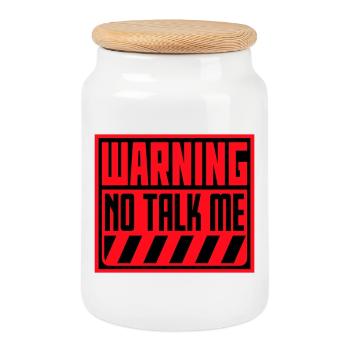Pas de discours introverti antisocial drôle - Boîte à biscuits avec couvercle en bois - blanc - Devant