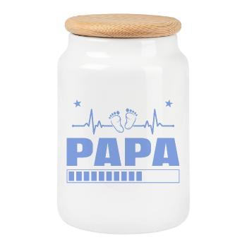 Ich werde Papa 2027 – Werdender Vater - Keksdose mit Holzdeckel - Weiß - Vorne