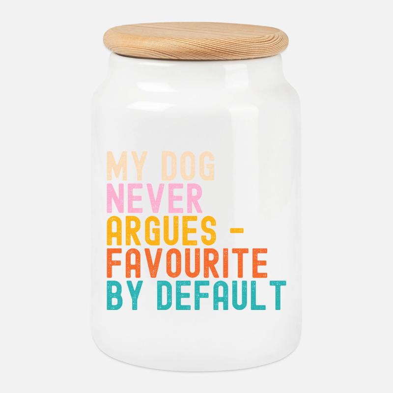 Hunde My Dog never argues - Keksdose mit Holzdeckel - Weiß