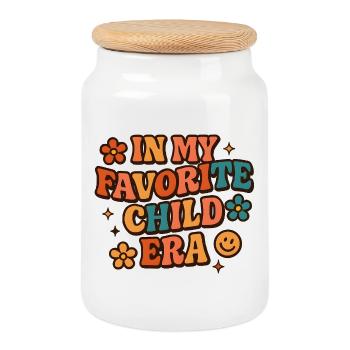 Dans l’humour de My Favorite Child Era Daughter Families - Boîte à biscuits avec couvercle en bois - blanc - Devant