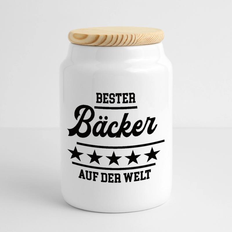 Bäcker Bester Handwerker Bäckerei Baecker Konditor Keksdose mit Holzdeckel