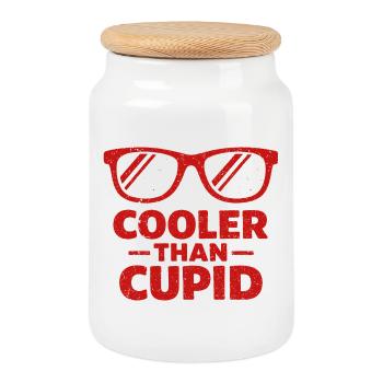 Plus Cool que Cupidon Cœurs Rétro - Boîte à biscuits avec couvercle en bois - blanc - Devant