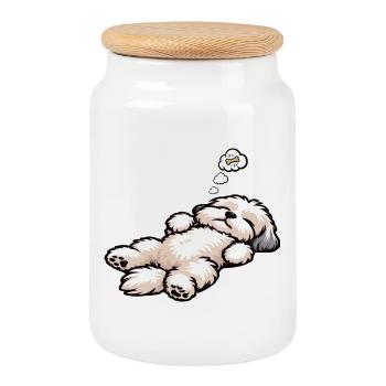 Propriétaires havanais havanais Agriculteurs havanais - Boîte à biscuits avec couvercle en bois - blanc - Devant