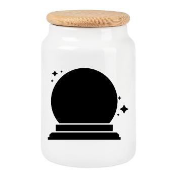 Crystall ball - Cookie Jar with Wooden Lid - white - Front