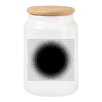 Design des points de soleil noirs - Boîte à biscuits avec couvercle en bois - blanc - Devant