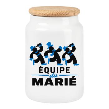 Équipe du Marié - Boîte à biscuits avec couvercle en bois - blanc - Devant
