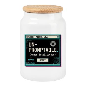 Unpromtable - Cookie Jar with Wooden Lid - white - Front