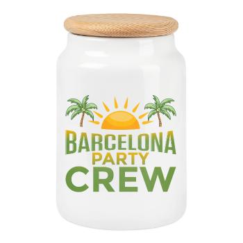 Barcelona Party Crew - Cookie Jar with Wooden Lid - white - Front