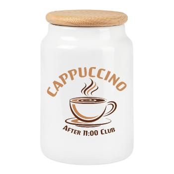 Coffee Club après 11h. - Boîte à biscuits avec couvercle en bois - blanc - Devant