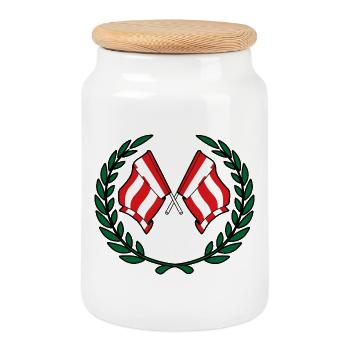 Eindhoven Victory Crest - Cookie Jar with Wooden Lid - white - Front