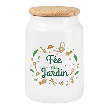 Jardinage Cadeau Humour Personnalisé - Boîte à biscuits avec couvercle en bois - blanc - Devant