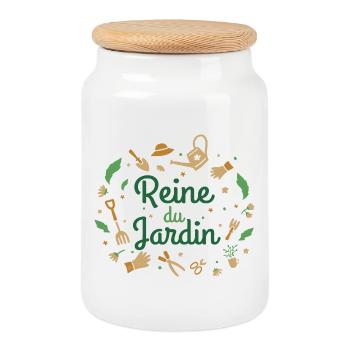 Jardinage Cadeau Humour Personnalisé - Boîte à biscuits avec couvercle en bois - blanc - Devant
