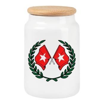 Blason de la victoire de Maastricht - Boîte à biscuits avec couvercle en bois - blanc - Devant