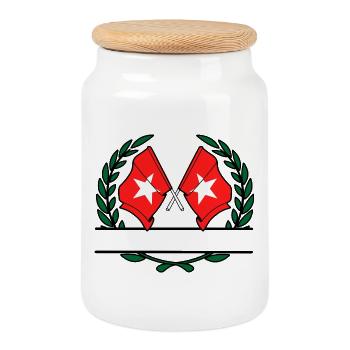 Coutume du blason de la victoire de Maastricht - Boîte à biscuits avec couvercle en bois - blanc - Devant