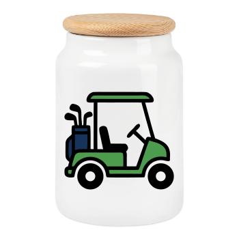 Voiturette de golf Voiture de golf Club de golf Hommes - Boîte à biscuits avec couvercle en bois - blanc - Devant