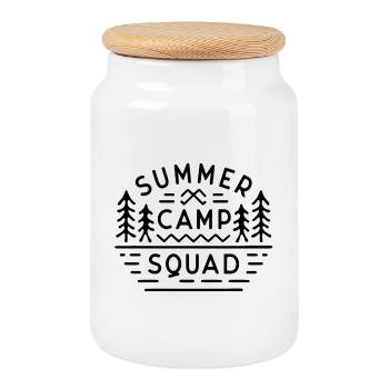 Summer camp squad - Cookie Jar with Wooden Lid - white - Front