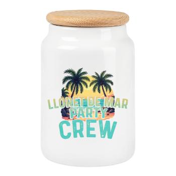 Lloret De Mar Party Crew - Cookie Jar with Wooden Lid - white - Front
