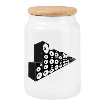 Infinite Sound Wall - Cookie Jar with Wooden Lid - white - Front