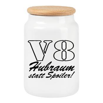 V8,Muscle-Car,Werkstatt,Garage,Auto,Tuning,(25) - Keksdose mit Holzdeckel - Weiß - Vorne