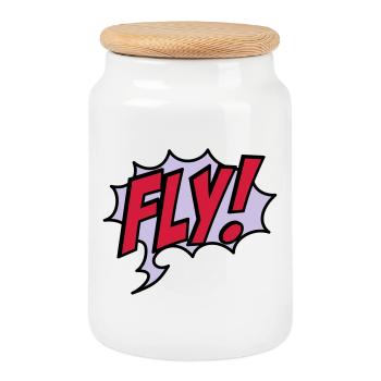 2541614 15932863 fly - Keksdose mit Holzdeckel - Weiß - Vorne