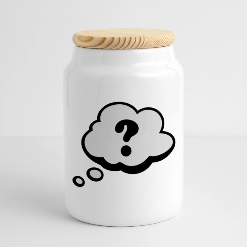 Bulle Comiques point d'interrogation Boîte à biscuits avec couvercle en bois