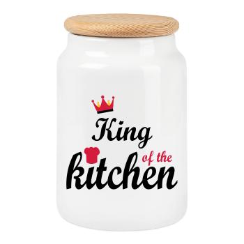 cooking - Cookie Jar with Wooden Lid - white - Front
