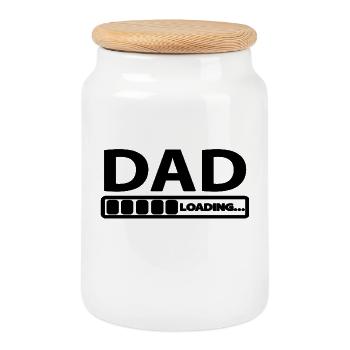 Abstract Geometric Pattern for Modern Apparel - Cookie Jar with Wooden Lid - white - Front