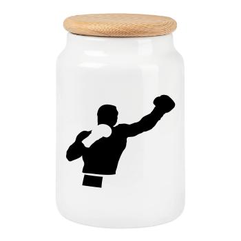 Boxer - Keksdose mit Holzdeckel - Weiß - Vorne