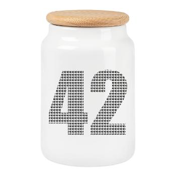 42 - Keksdose mit Holzdeckel - Weiß - Vorne