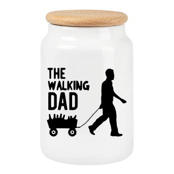 The walking dad - Cookie Jar with Wooden Lid - white - Front
