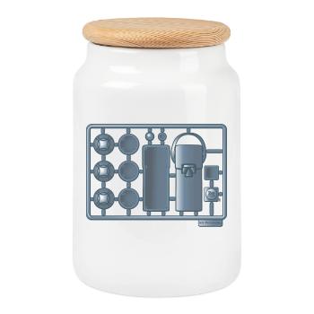 Le petit kit du joueur de pétanque - Boîte à biscuits avec couvercle en bois - blanc - Devant