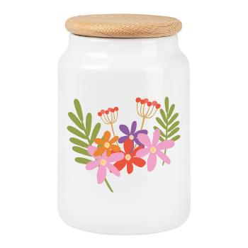 Printemps - Boîte à biscuits avec couvercle en bois - blanc - Devant