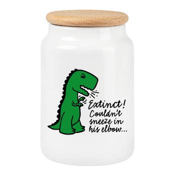 Corona virus Extinct Couldn't sneeze in his elbow - Keksdose mit Holzdeckel - Weiß - Vorne