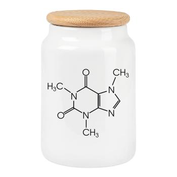 caffeine - Cookie Jar with Wooden Lid - white - Front