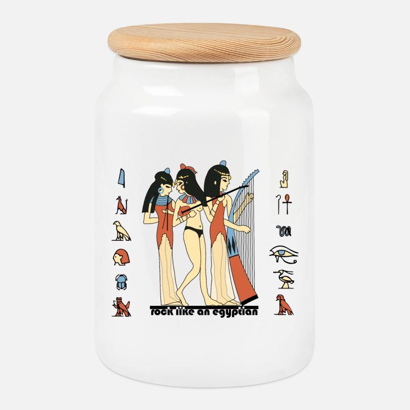 Rock Like An Egyptian - Keksdose mit Holzdeckel - Weiß