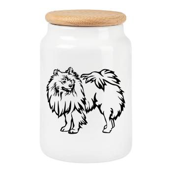 Spitz - Boîte à biscuits avec couvercle en bois - blanc - Devant