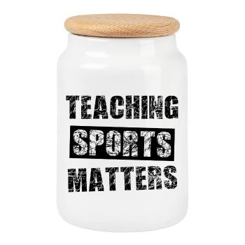 gymnast - Cookie Jar with Wooden Lid - white - Front