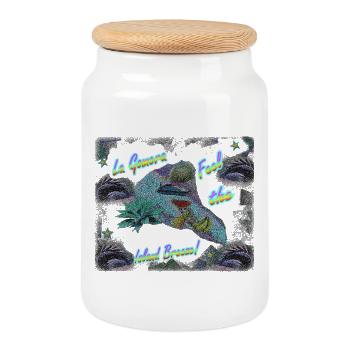 Canary Islands - La Gomera: "feel-good island" to relax! - Cookie Jar with Wooden Lid - white - Front