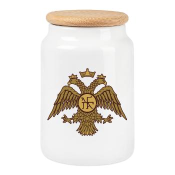 Byzantine Empire - Cookie Jar with Wooden Lid - white - Front