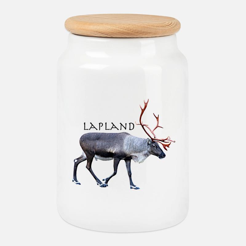 Lappland - Keksdose mit Holzdeckel - Weiß