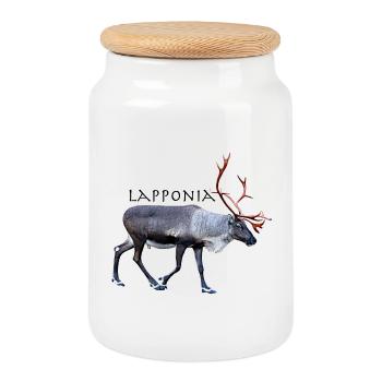 Lapponia - Cookie Jar with Wooden Lid - white - Front