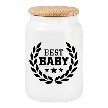 Best Baby - Cookie Jar with Wooden Lid - white - Front