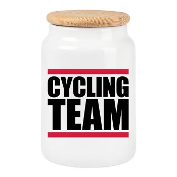 Sport Cycling Team - Keksdose mit Holzdeckel - Weiß - Vorne